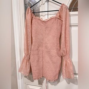Beautiful pink, long sleeve dress, size M
